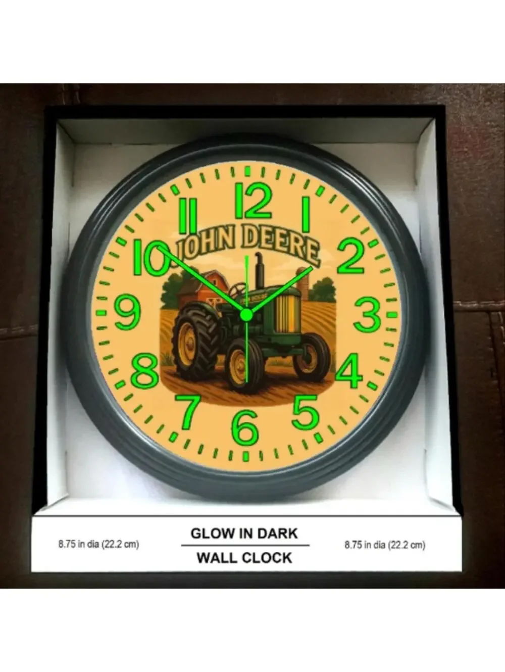 John Deere Faith Family And Farming Glow In The Dark Wall Clock New!